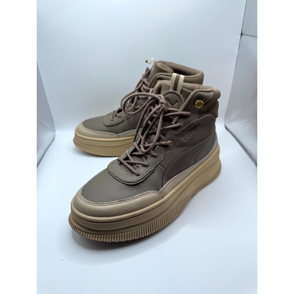 Puma Mayra 392316-05 Womens 7 Sneaker Totally Taupe Brown Leather‎ Comfort Shoes
